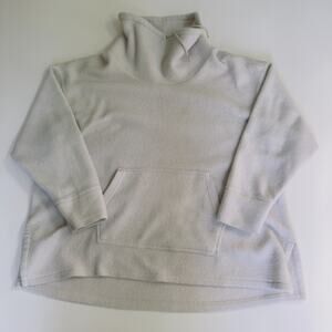 Nike Therma Womens L Ivory Sherpa Fleece Funnel Neck Oversized Pullover Top